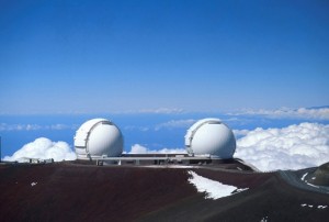 Telescópios Keck no cimo do monte Mauna Kea.
